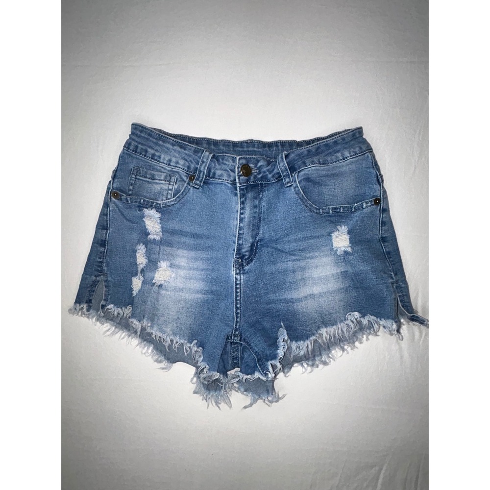 Modariani Distressed Denim‎ Shorts Frayed Hem Ripped Medium